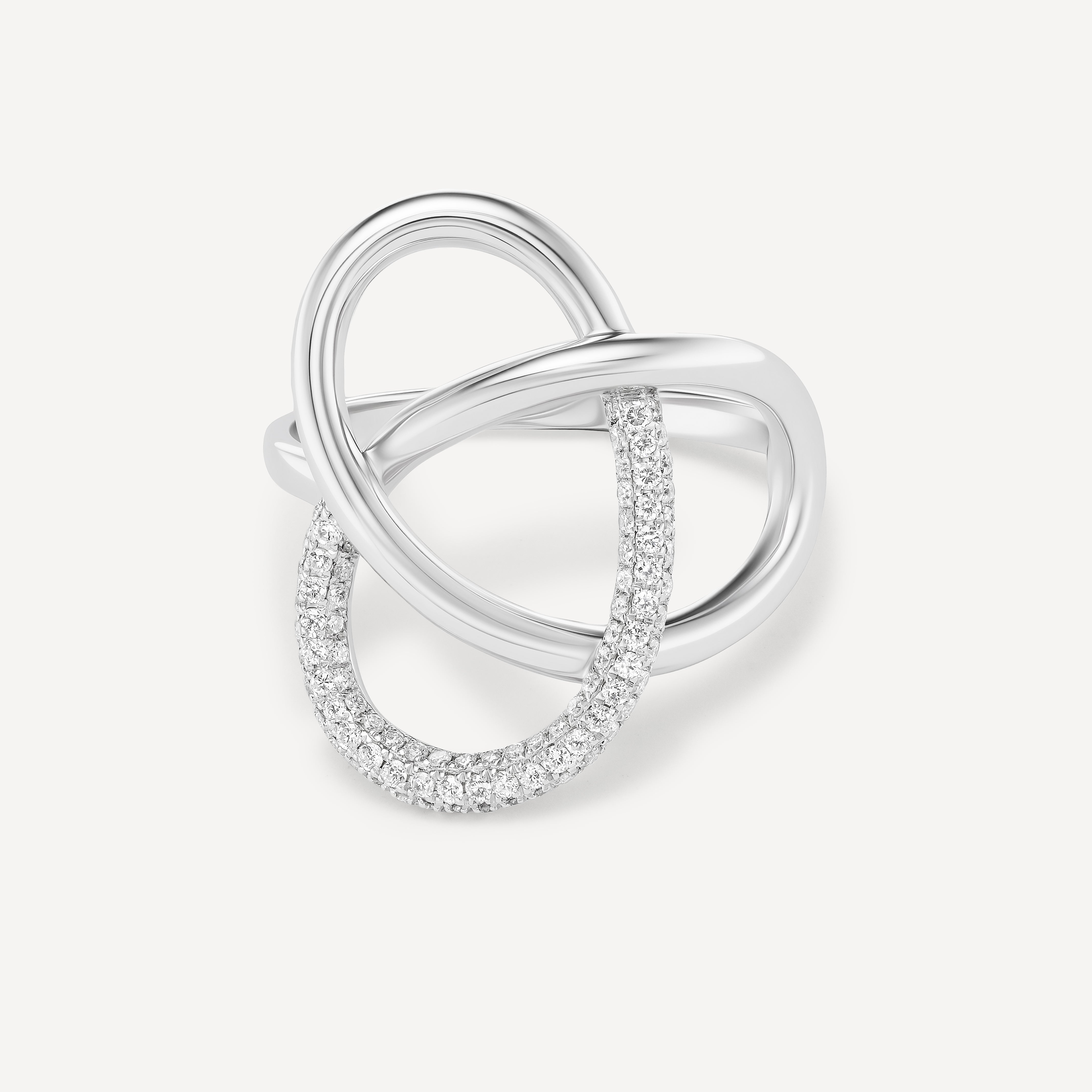 Small, 14K All White w/ 1 Diamond Loop